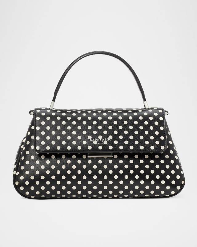 grace small polka dot leather top-handle bag